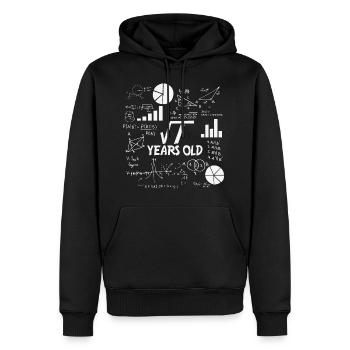 Racine carrée de 1 | 1 anniversaire Math 1 ans - Sweat à capuche Premium bio Homme - noir - Devant - Nico (187cm)