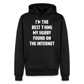 Paar, das sich online getroffen hat Ehemann Ehefra - Männer Premium Bio Hoodie - Schwarz - Vorne - Nico (187cm)