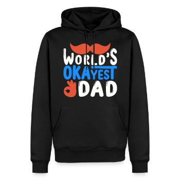 Meilleur monde ok papa, papa tu as raison D’accord - Sweat à capuche Premium bio Homme - noir - Devant - Nico (187cm)