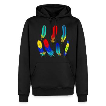 Parrot feathers - Men’s Premium Organic Hoodie - black - Front - Nico (187cm)