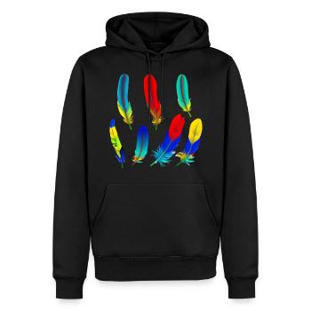 Parrot feathers - Men’s Premium Organic Hoodie - black - Front - Nico (187cm)