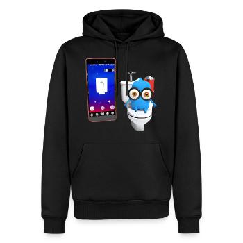 Wassertropfen auf der Toilette - Männer Premium Bio Hoodie - Schwarz - Vorne - Nico (187cm)