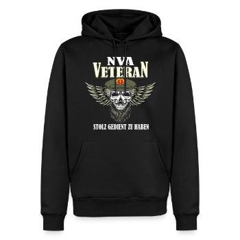NVA Veteran DDR - Männer Premium Bio Hoodie - Schwarz - Vorne - Nico (187cm)