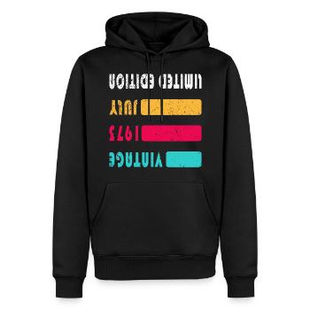 July 1973 Anniversary July 1973 July - Men’s Premium Organic Hoodie - black - Front - Nico (187cm)