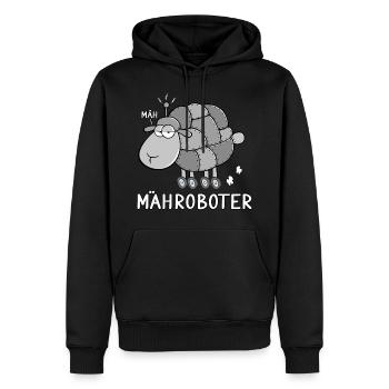 Mähroboter - Männer Premium Bio Hoodie - Schwarz - Vorne - Nico (187cm)