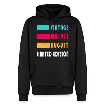 August 1973 Anniversary August 1973 August - Men’s Premium Organic Hoodie - black - Front - Nico (187cm)