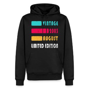 August 2003 Anniversary August 2003 August - Men’s Premium Organic Hoodie - black - Front - Nico (187cm)