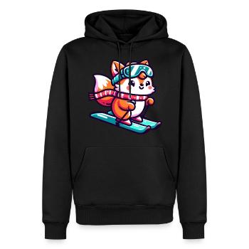 Rotfuchs Eishockey - Flinker Spieler auf dem Eis - Männer Premium Bio Hoodie - Schwarz - Vorne - Nico (187cm)