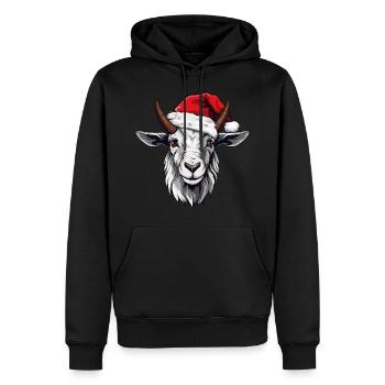 Tête d’animal de Noël de chèvre - Sweat à capuche Premium bio Homme - noir - Devant - Nico (187cm)