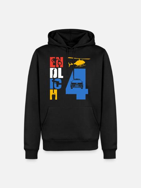 Endlich 4 Polizei - Männer Premium Bio Hoodie - Schwarz