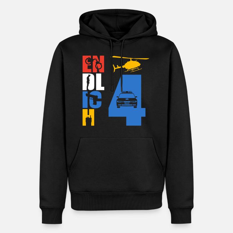Endlich 4 Polizei - Männer Premium Bio Hoodie - Schwarz