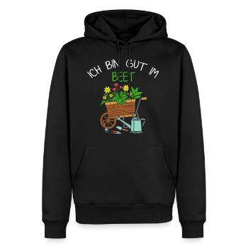 Ich Bin Gut Im Beet Gärtner - Männer Premium Bio Hoodie - Schwarz - Vorne - Nico (187cm)