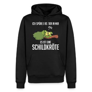 Je sens l'animal en moi, c'est une tortue - Sweat à capuche Premium bio Homme - noir - Devant - Nico (187cm)