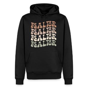 Retro Realtor Immobilienmakler Makler - Männer Premium Bio Hoodie - Schwarz - Vorne - Nico (187cm)