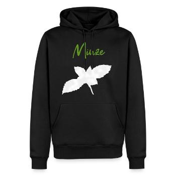 Menthe poivrée - Sweat à capuche Premium bio Homme - noir - Devant - Nico (187cm)