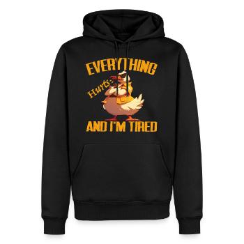 Everything Hurts And I'm Tired, Ducks Lover - Duck - Men’s Premium Organic Hoodie - black - Front - Nico (187cm)