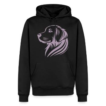 Golden Retriever Head Silhouette Minimalist - Men’s Premium Organic Hoodie - black - Front - Nico (187cm)