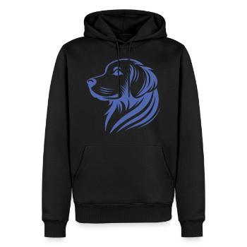Golden Retriever Head Silhouette Minimalist - Men’s Premium Organic Hoodie - black - Front - Nico (187cm)