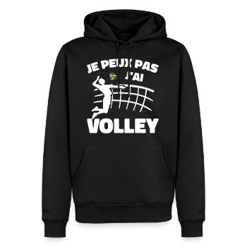 Ich kann nicht Volleyball spielen - Männer Premium Bio Hoodie - Schwarz - Vorne - Nico (187cm)