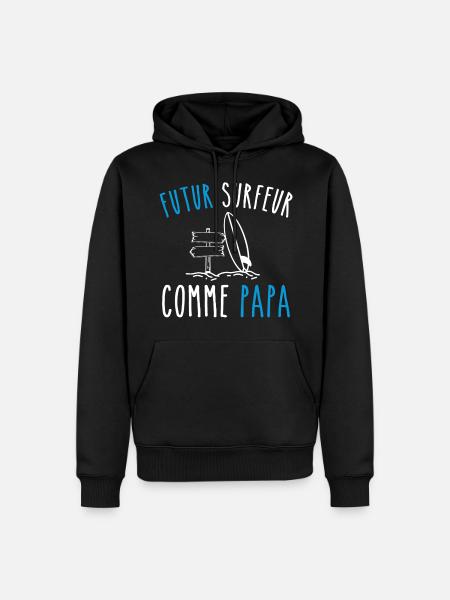 Future surfer like dad - Men’s Premium Organic Hoodie - black