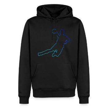 Jeux de Handball Femmes Handball Handball HandballEuse Handball - Sweat à capuche Premium bio Homme - noir - Devant - Nico (187cm)