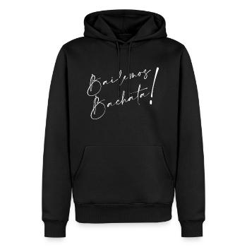 Bachata - Sweat à capuche Premium bio Homme - noir - Devant - Nico (187cm)