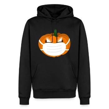 Cadeau de masque de citrouille d’Halloween - Sweat à capuche Premium bio Homme - noir - Devant - Nico (187cm)