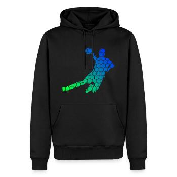 Joueurs de handball Handball Handball Handball féminin - Sweat à capuche Premium bio Homme - noir - Devant - Nico (187cm)