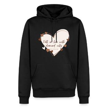 J’aime avec cœur Anvers - Sweat à capuche Premium bio Homme - noir - Devant - Nico (187cm)