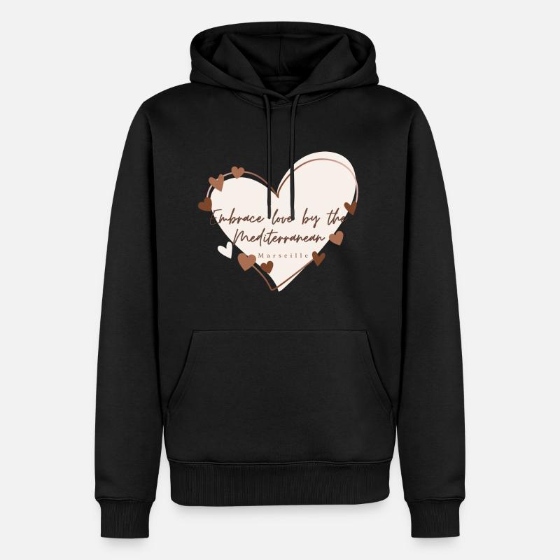 Ich liebe mit Herz Marseille - Männer Premium Bio Hoodie - Schwarz
