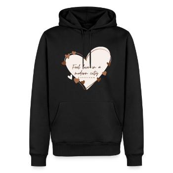 J’aime avec le cœur Rotterdam - Sweat à capuche Premium bio Homme - noir - Devant - Nico (187cm)