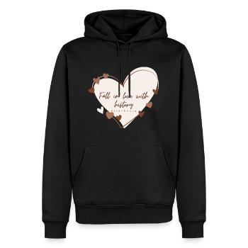 J’aime avec cœur Strasbourg - Sweat à capuche Premium bio Homme - noir - Devant - Nico (187cm)