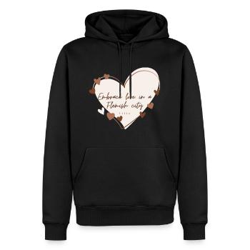 Embrassez l’amour dans une ville flamande - Sweat à capuche Premium bio Homme - noir - Devant - Nico (187cm)