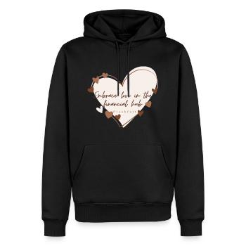 Embrassez l’amour dans le centre financier de Francfort - Sweat à capuche Premium bio Homme - noir - Devant - Nico (187cm)