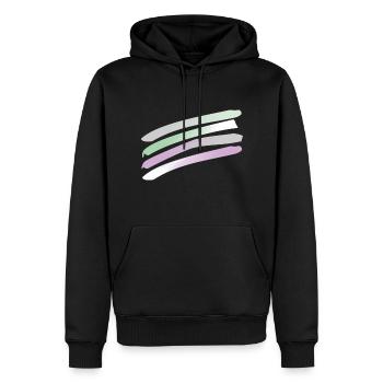 Streifen in Pastellfarben - Männer Premium Bio Hoodie - Schwarz - Vorne - Nico (187cm)