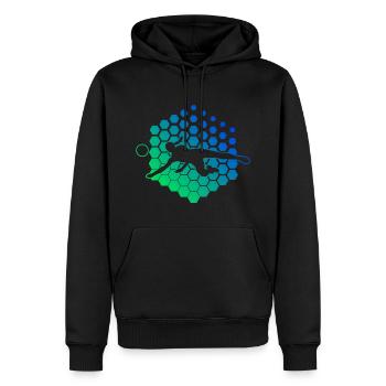Jeux de volleyball masculin Joueuse de volleyball - Sweat à capuche Premium bio Homme - noir - Devant - Nico (187cm)