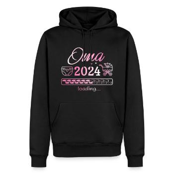 Oma 2024 loading Nachwuchs Schwangerschaft - Männer Premium Bio Hoodie - Schwarz - Vorne - Nico (187cm)