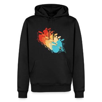 Batteur Percussionniste Femmes Batteur - Sweat à capuche Premium bio Homme - noir - Devant - Nico (187cm)