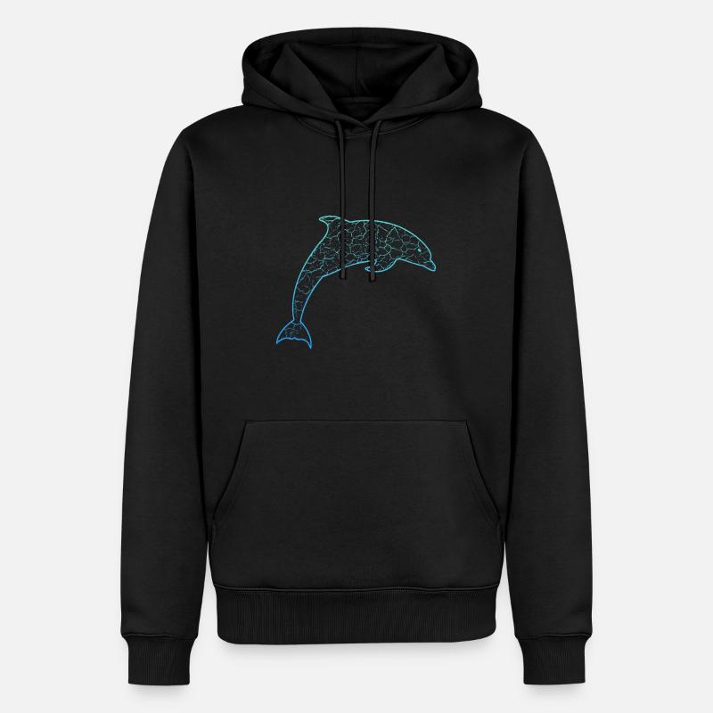 Delfin dolphin - Männer Premium Bio Hoodie - Schwarz