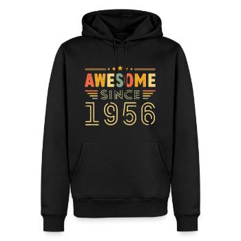 Millésime Légende 1956 Cadeau de 1956 - Né en 1956 - Sweat à capuche Premium bio Homme - noir - Devant - Nico (187cm)