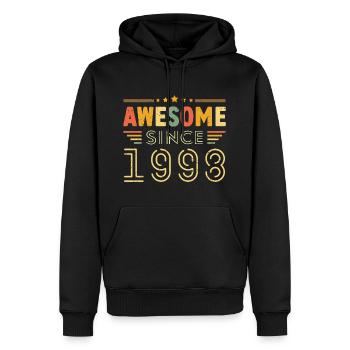 Millésime Légende 1998 Cadeau de 1998 - Né en 1998 - Sweat à capuche Premium bio Homme - noir - Devant - Nico (187cm)