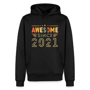 Vintage Legend 2021 Geschenk von 2021 - Jahrgang 2021 - Männer Premium Bio Hoodie - Schwarz - Vorne - Nico (187cm)