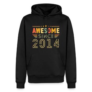 Vintage Legend 2014 Geschenk von 2014 - Jahrgang 2014 - Männer Premium Bio Hoodie - Schwarz - Vorne - Nico (187cm)