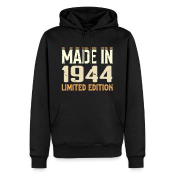 Tolles Geschenk zum Jubiläum von 1944 von 1944 Retro - Männer Premium Bio Hoodie - Schwarz - Vorne - Nico (187cm)