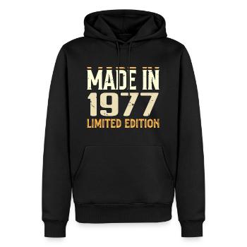 Tolles 1977 Geburtstagsgeschenk seit 1977 Retro - Männer Premium Bio Hoodie - Schwarz - Vorne - Nico (187cm)