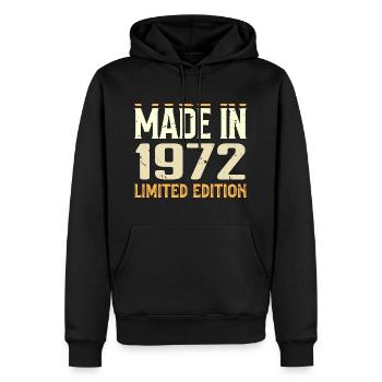 Tolles Geschenk zum Jubiläum von 1972 seit 1972 Retro - Männer Premium Bio Hoodie - Schwarz - Vorne - Nico (187cm)