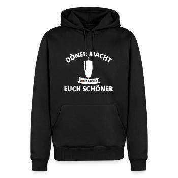 Lustiger Döner Spruch - Männer Premium Bio Hoodie - Schwarz - Vorne - Nico (187cm)