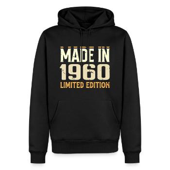 Cadeau Anniversaire 1960 Génial Depuis 1960 Retro - Sweat à capuche Premium bio Homme - noir - Devant - Nico (187cm)