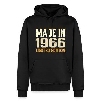 Cadeau Anniversaire 1966 Génial Depuis 1966 Retro - Sweat à capuche Premium bio Homme - noir - Devant - Nico (187cm)
