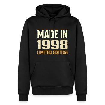 Tolles Geschenk zum Jubiläum 1998 von 1998 Retro - Männer Premium Bio Hoodie - Schwarz - Vorne - Nico (187cm)